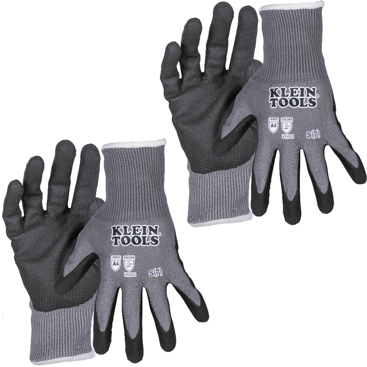 Klein Tools Knit Dipped Gloves, Cut Level A2, Touchscreen, Large, 2-Pair