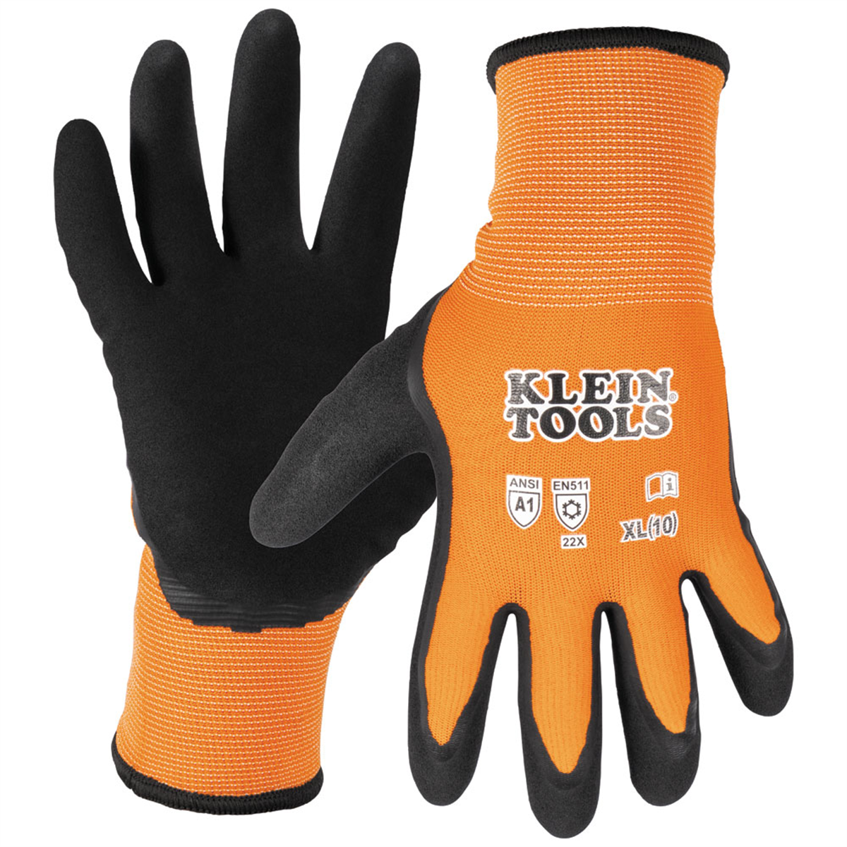 Klein Tools Winter Knit Dipped Gloves, Cut Level A1, Touchscreen, Medium