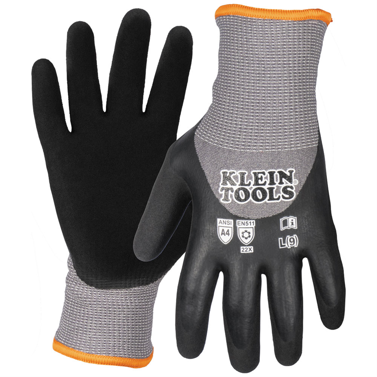 Klein Tools Winter Knit Dipped Gloves, Cut Level A1, Touchscreen, X-Large