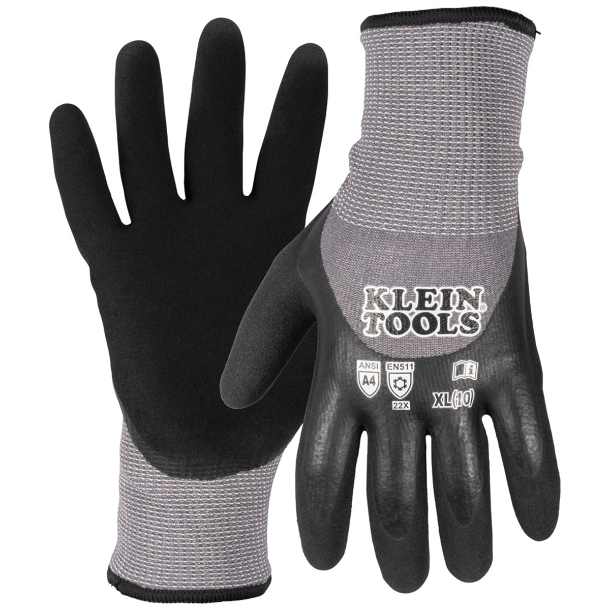 Klein Tools Winter Knit Dipped Gloves, Cut Level A4, Touchscreen, Medium