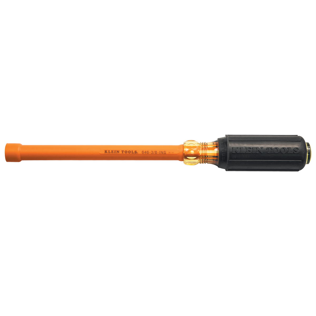 Klein Tools 3/16-Inch Insulated Nut Driver 6-Inch Hollow Shaft