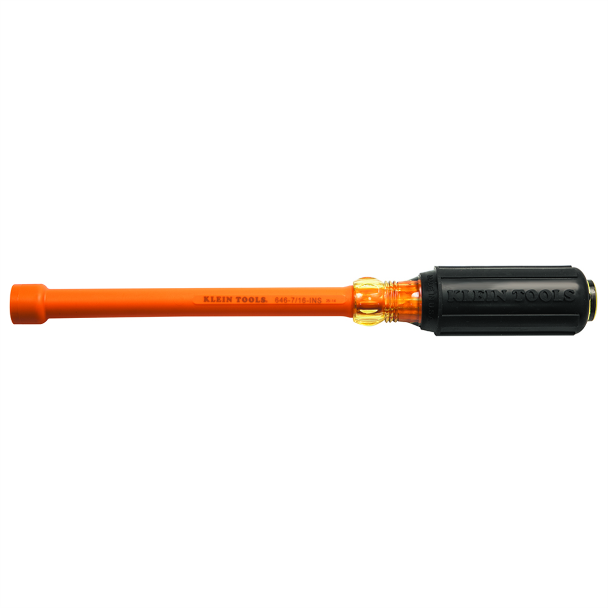 Klein Tools 7/16-Inch Insulated Nut Driver 6-Inch Hollow Shaft