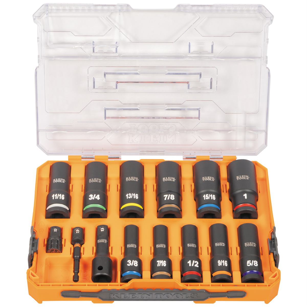 Klein Tools KNECT&trade; Deep-Well 3/8-Inch Drive Impact Socket Set, SAE, 9-Piece