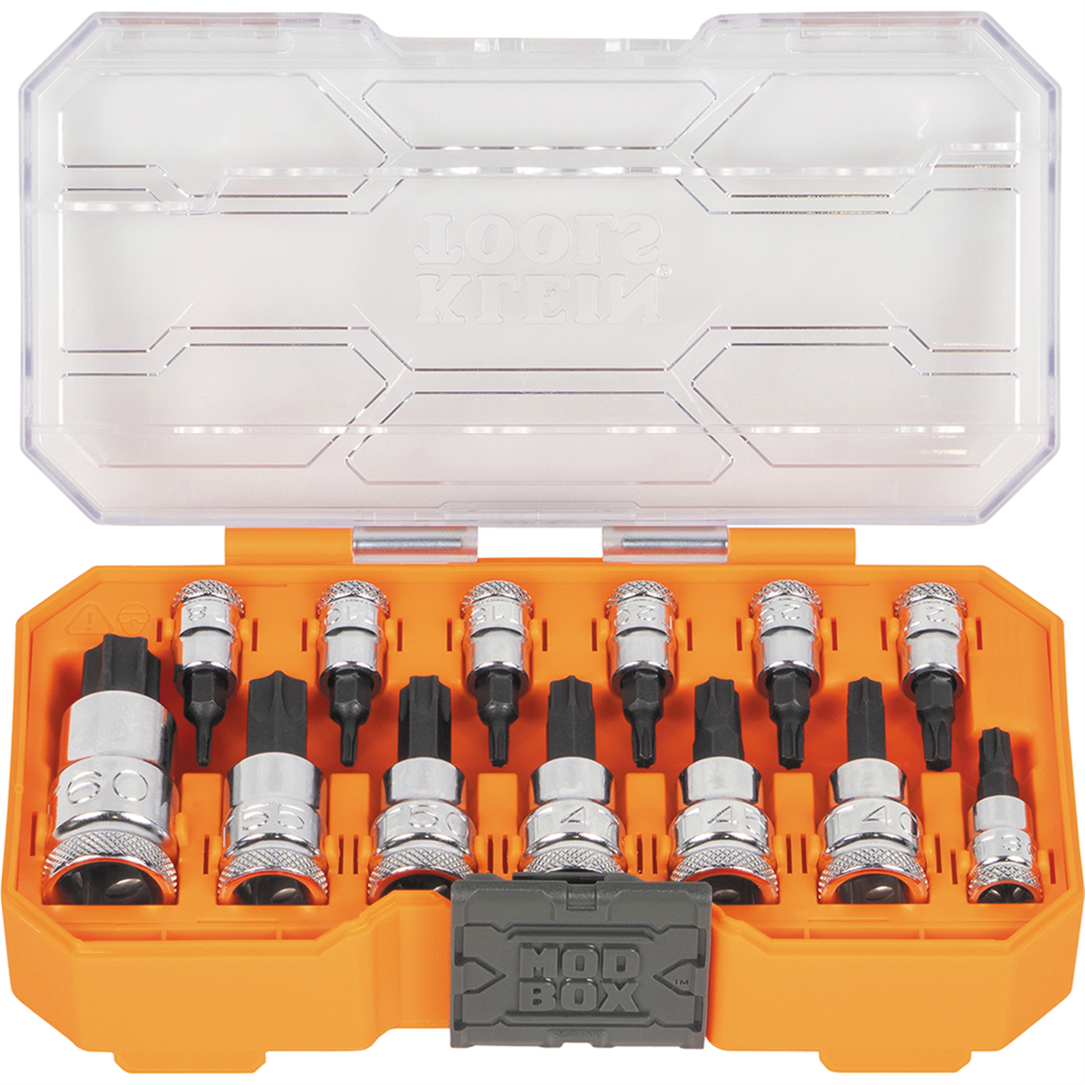 Klein Tools Knurled Hex Bit Socket Set, SAE, 13-Piece