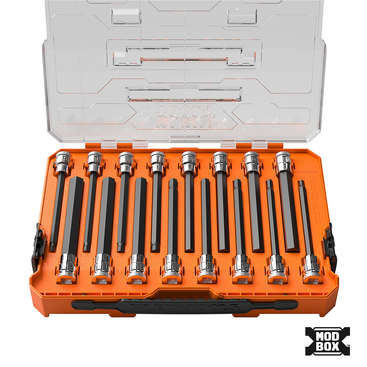Klein Tools Long Hex Bit Socket Set, SAE and Metric, 16-Piece