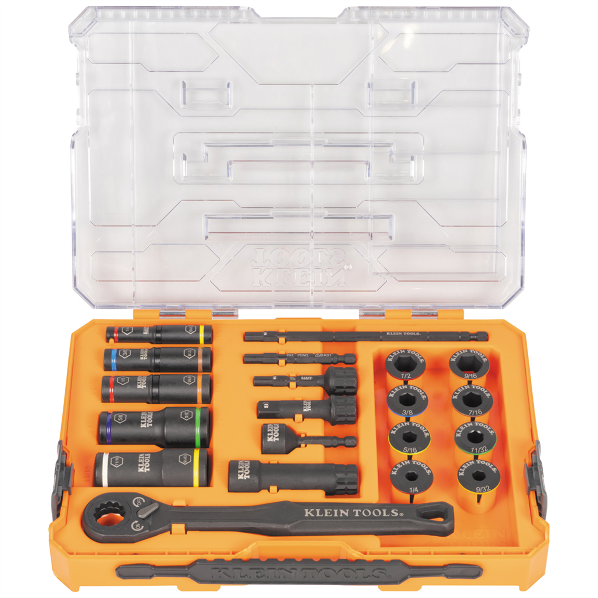 Klein Tools KNECT&trade; Essential Deep-Well Heavy-Duty Flip Socket Set, SAE 7-Piece