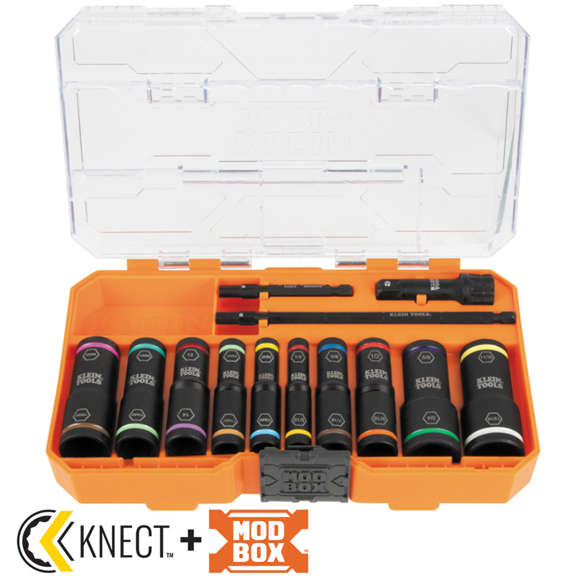 Klein Tools KNECT Flip-20 Impact Socket Set, SAE and Metric, 13-Piece