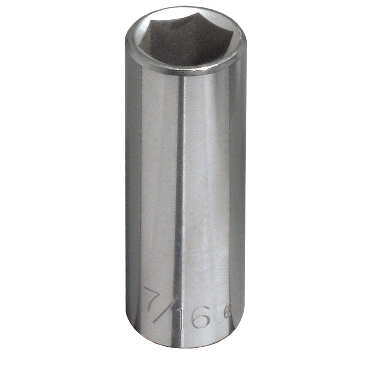 Klein Tools 7/16-Inch Standard 6-Point Socket, 1/4-Inch Drive