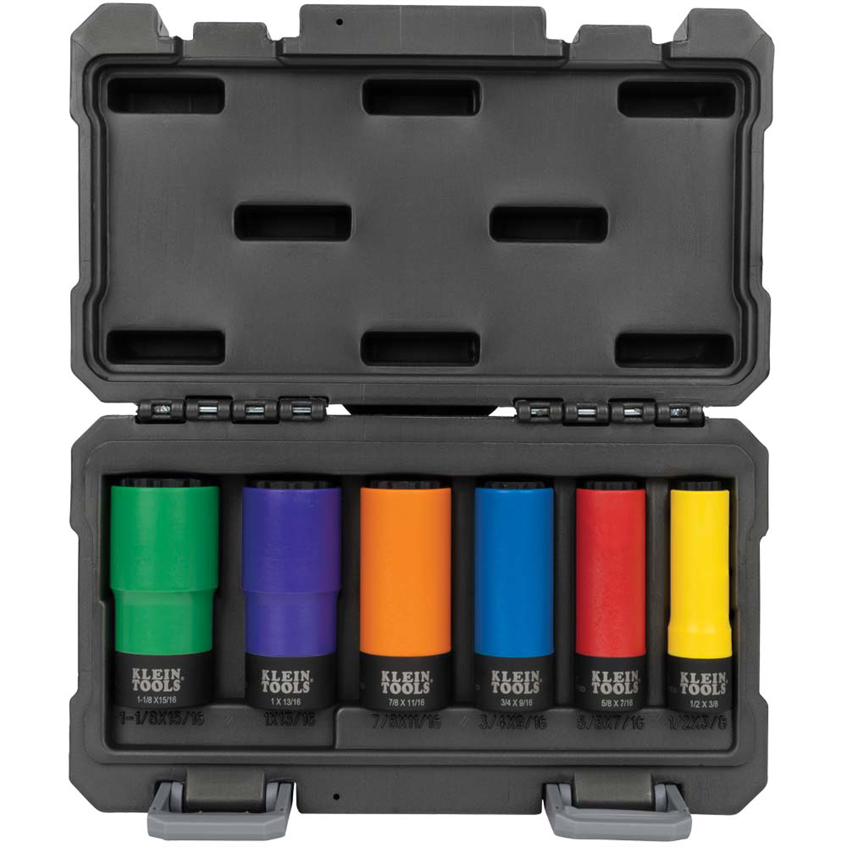 Klein Tools 2-in-1 Coated Impact Socket, 12-Point, 3/4 and 9/16-Inch