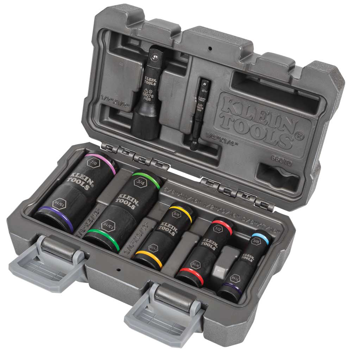 Klein Tools 2-in-1 Impact Socket, 6-Point, 1-1/8 and 15/16-Inch