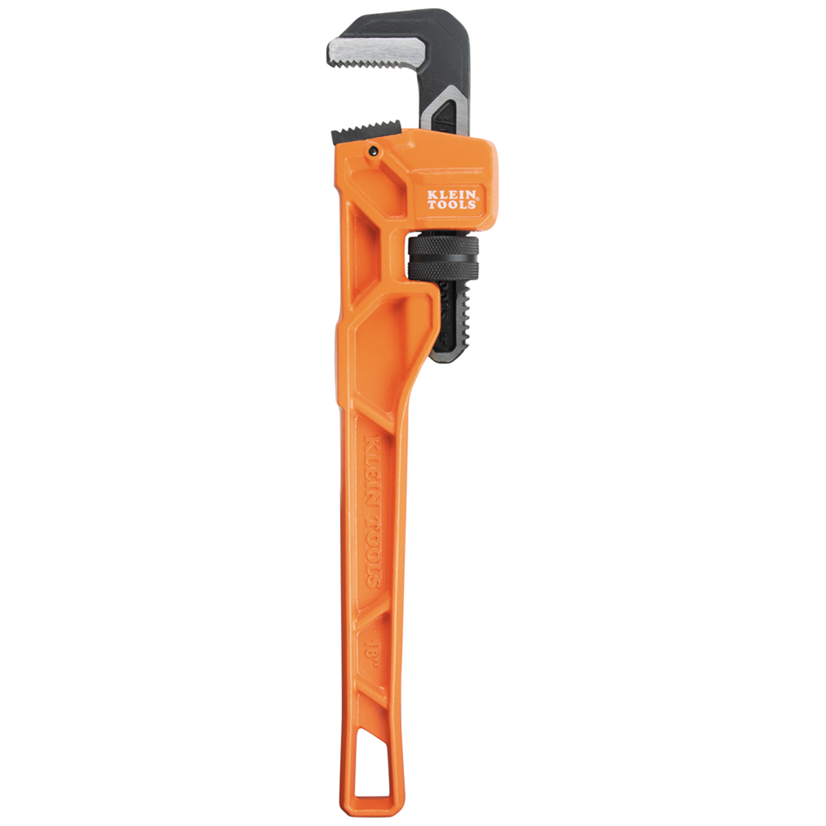Klein Tools Adjustable Cast Aluminum Pipe Wrench, 18-inch