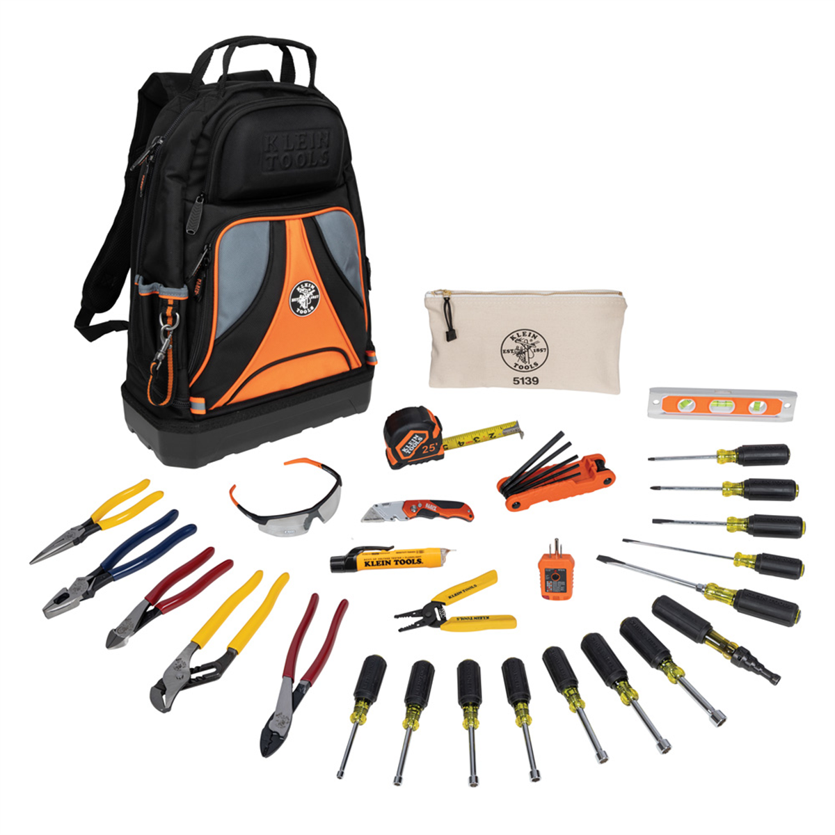 Klein Tools Trim-Out Tool Set with Leather Tool Pouch, 6-Piece