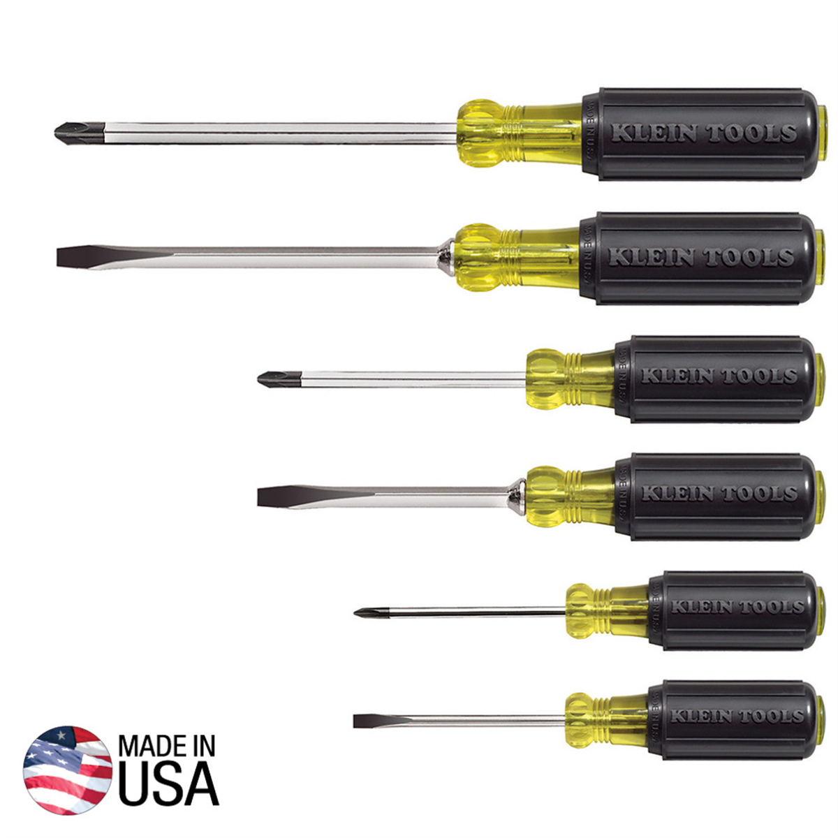 Klein Tools Screwdriver Set, Slotted and Phillips, 6-Piece