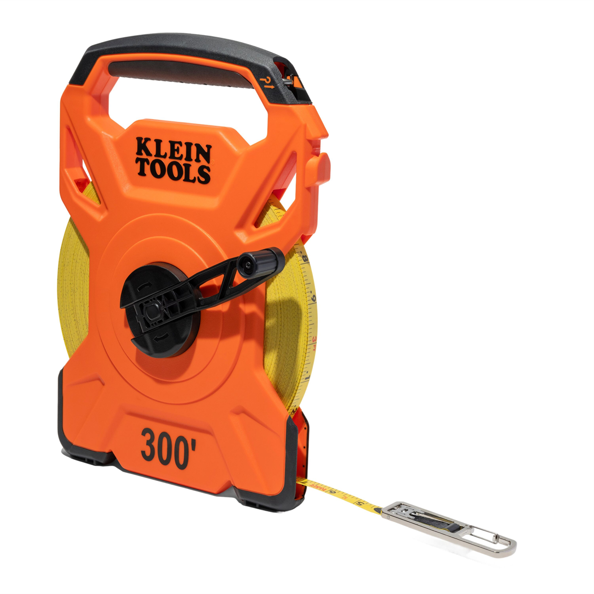 Klein Tools 300-Foot Open Reel Tape Measure with Single Hook and Carabiner