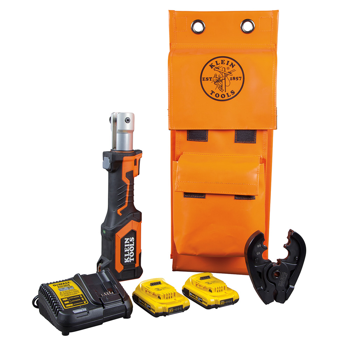 Klein Tools Battery-Operated Crimper, BG Die/D3 Groove, 2 Ah