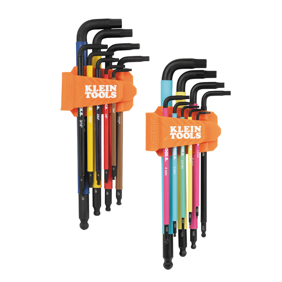 Klein Tools Color Coded Hex Key Set, SAE and Metric, 18-Piece