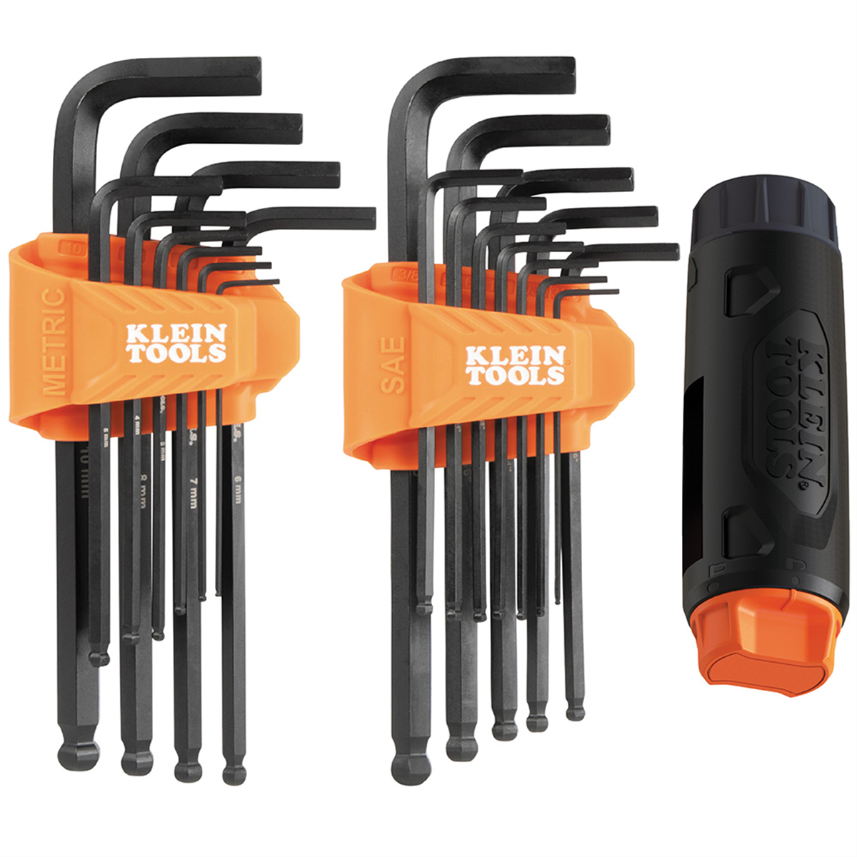 Klein Tools Long Ball-End Hex Key Set with Handle, SAE and Metric, 22-Piece