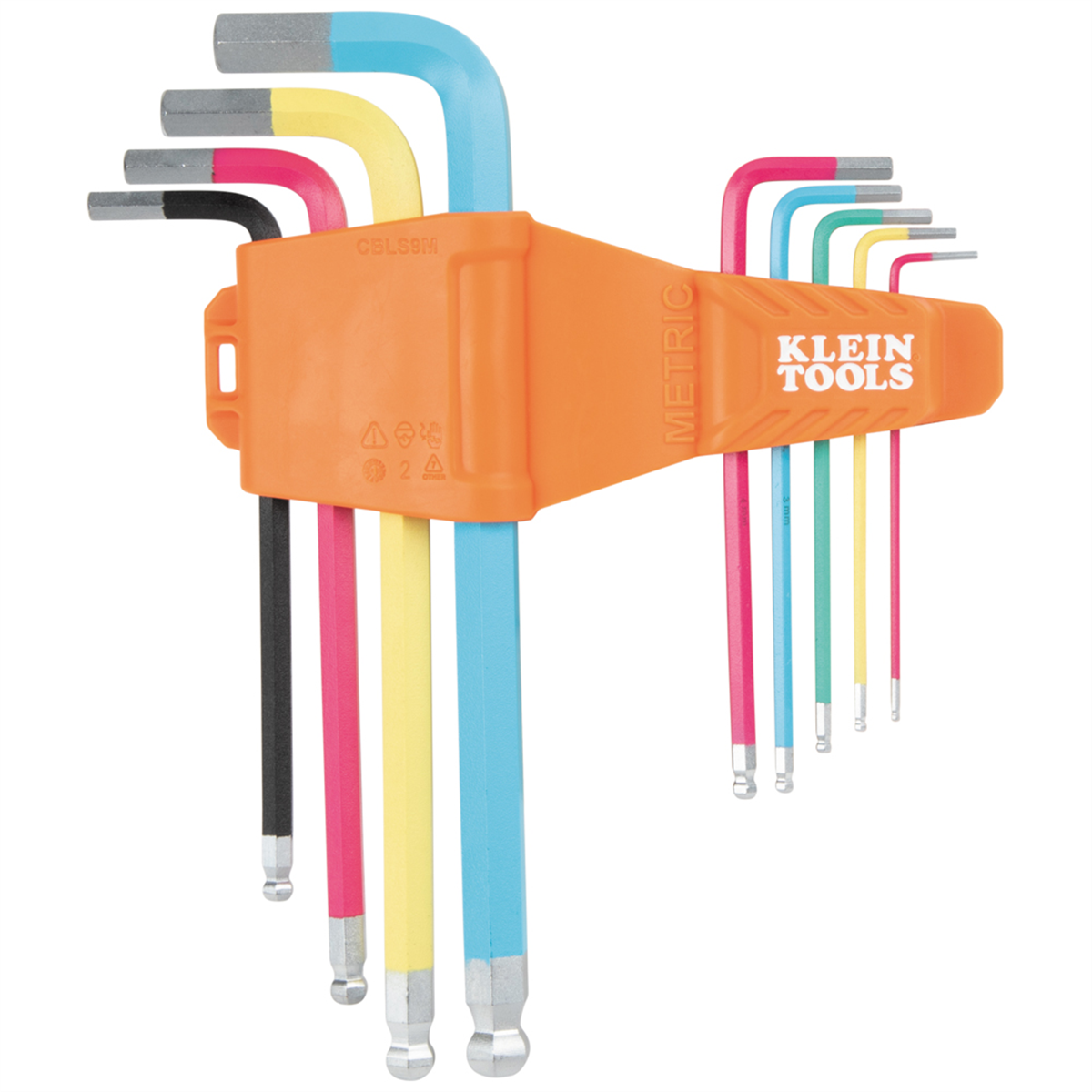 Klein Tools Powder Coated Long Ball-End Hex Key Set, Metric, 9-Piece