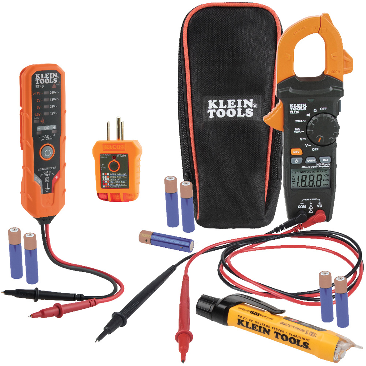Klein Tools Digital Clamp Meter, Non-Contact Voltage Tester Electrical Test Set