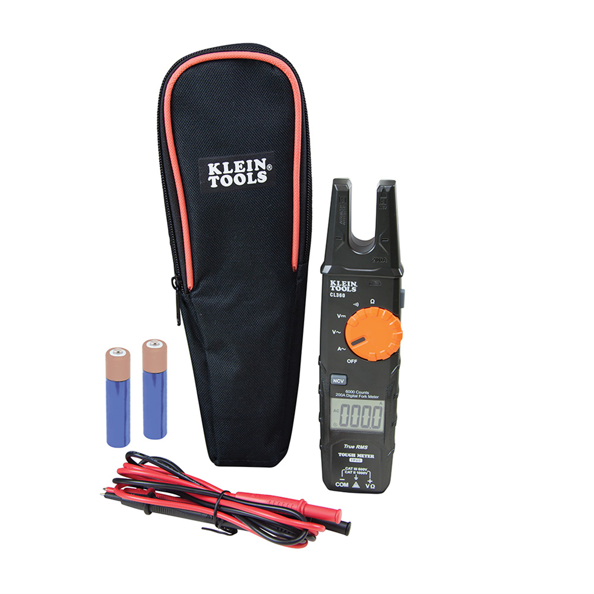 Klein Tools Electrical Tester, Open Jaw Fork Meter, AC Auto-Ranging, 200 Amp