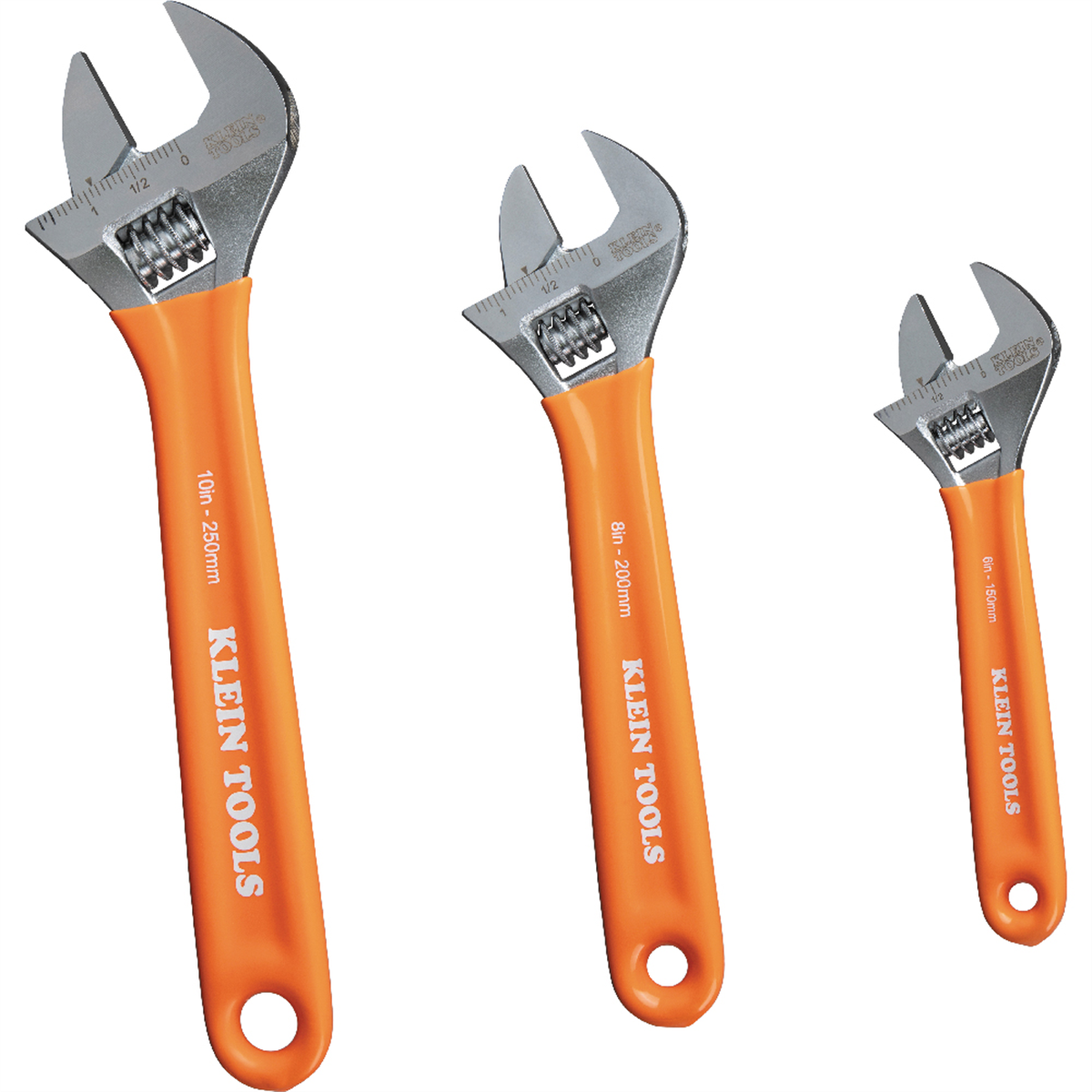 Klein Tools Extra-Capacity Adjustable Wrenches, 3-Piece