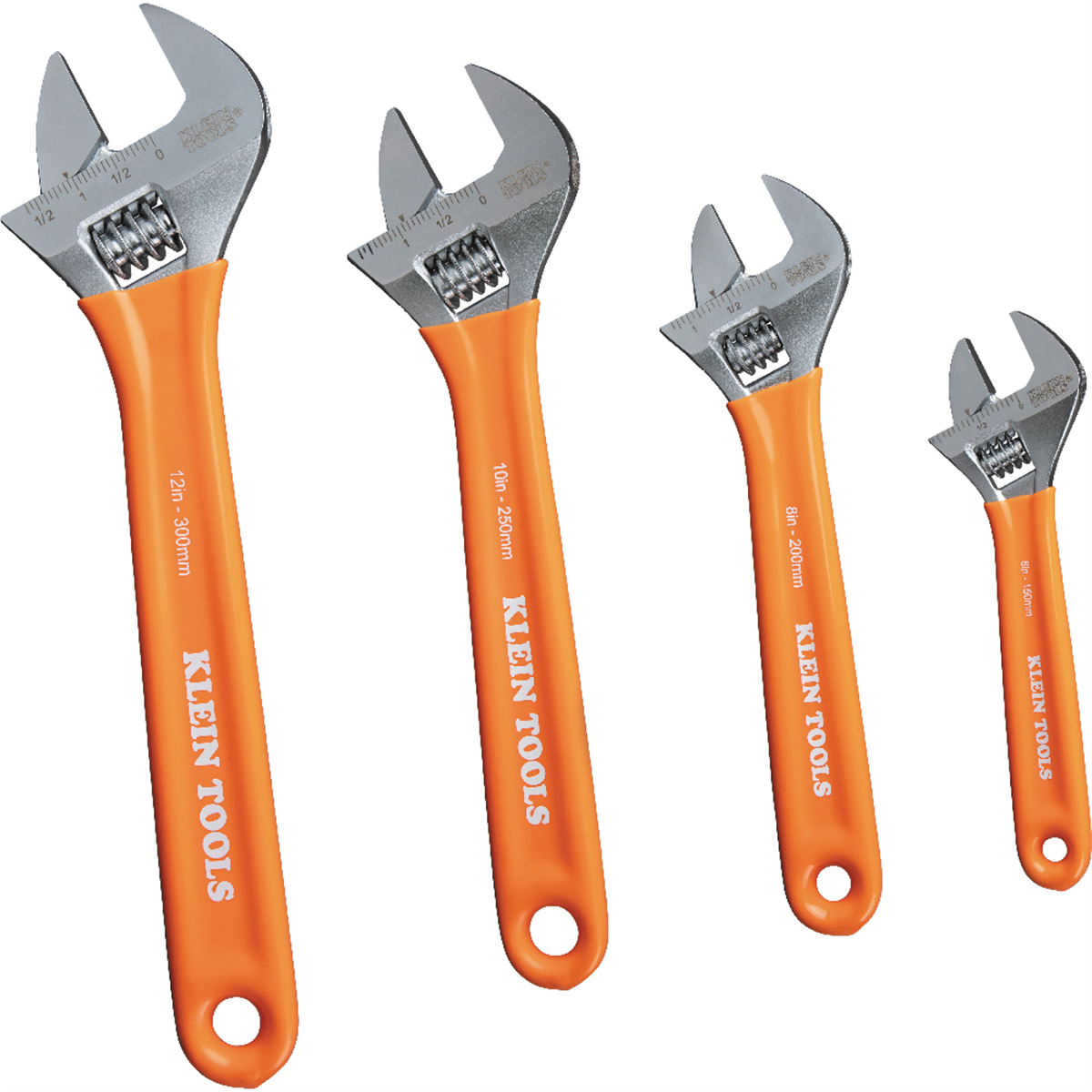 Klein Tools Extra-Capacity Adjustable Wrenches, 4-Piece