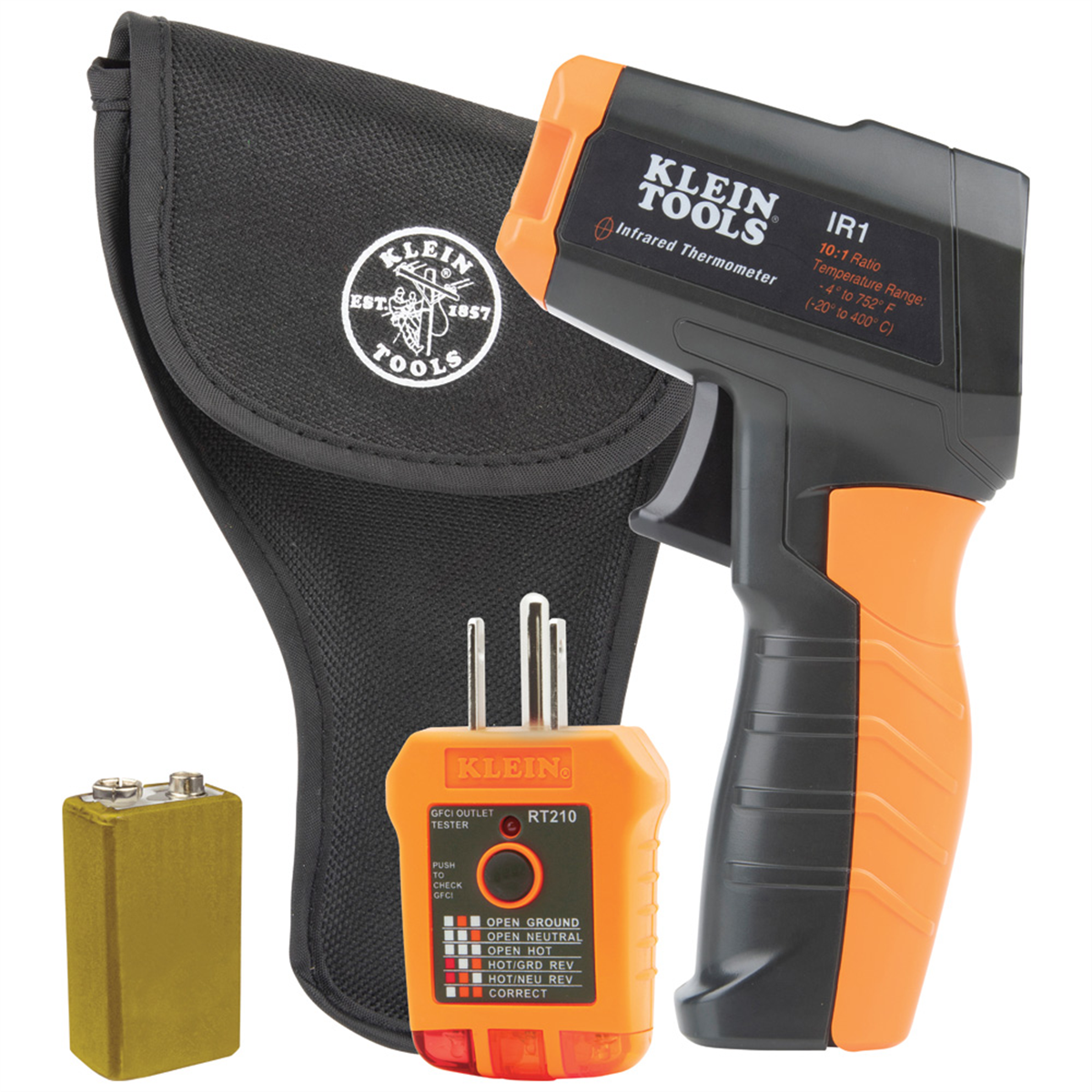 Klein Tools 10:1 Infrared Thermometer with GFCI Receptacle Tester