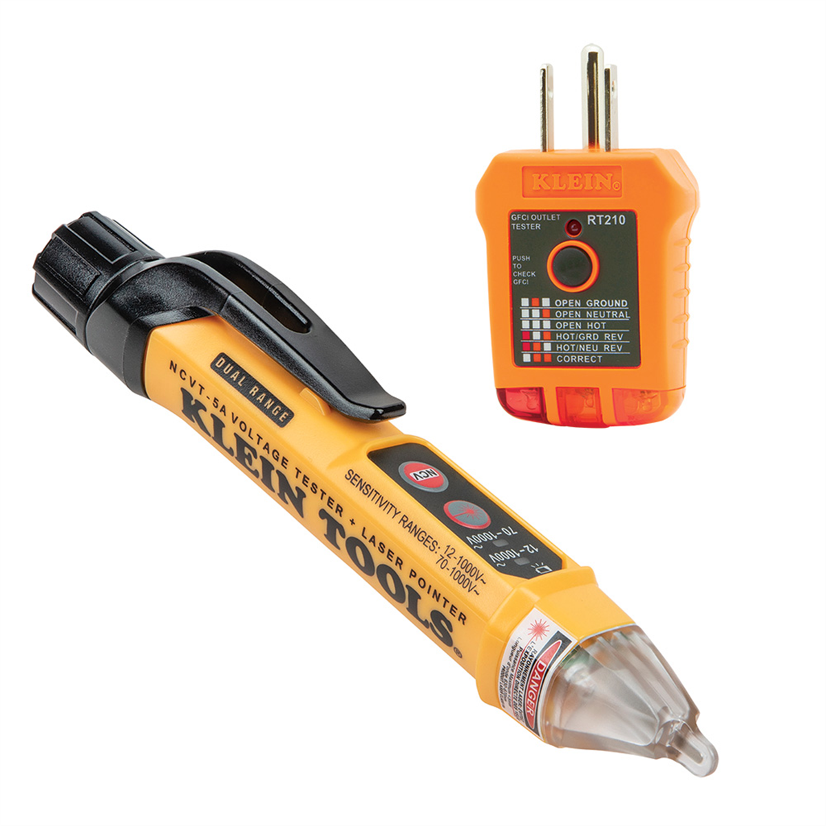 Klein Tools Dual Range NCVT and GFCI Receptacle Tester Electrical Test Kit