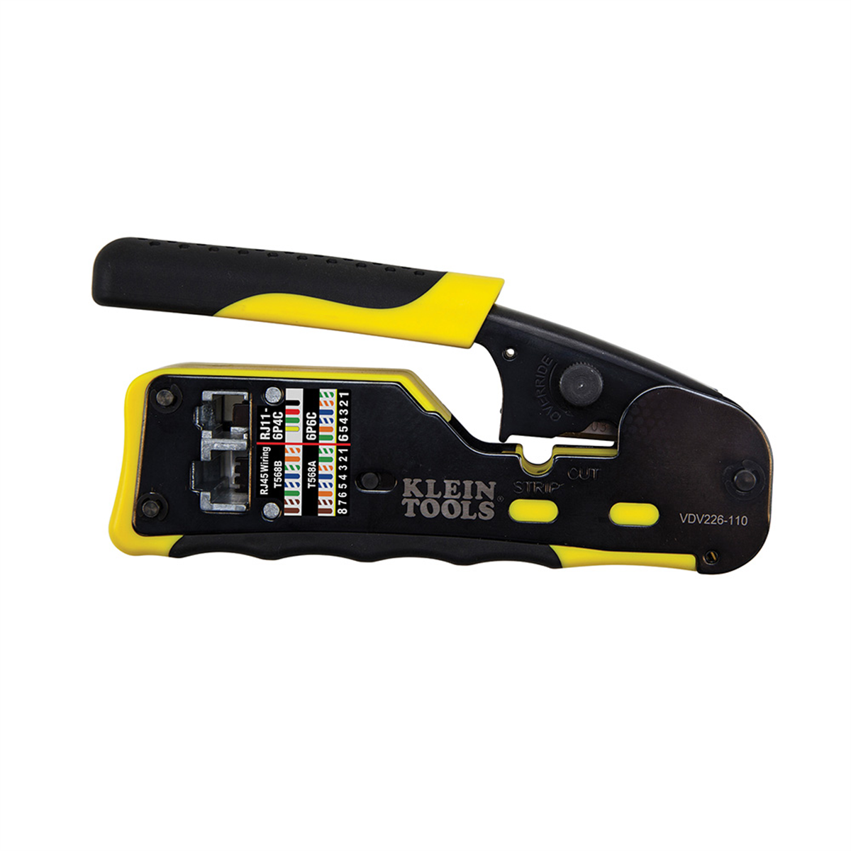 Klein Tools Ratcheting Ethernet Cable Crimper / Stripper / Cutter, for Pass-Thru&trade;