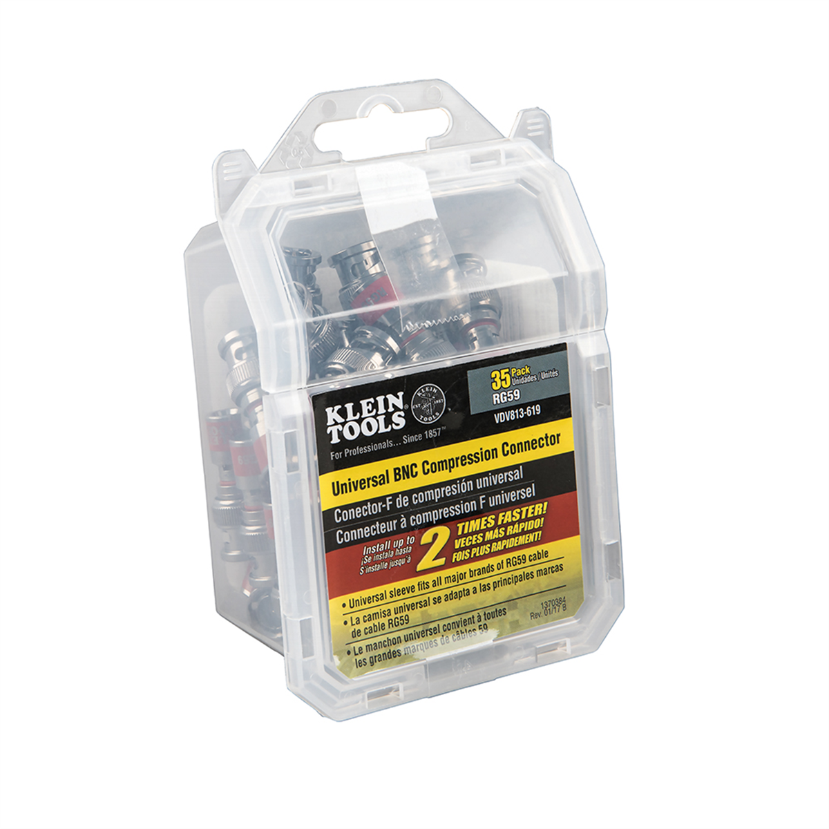 Klein Tools Universal BNC Compression Connectors RG59 35-Pack