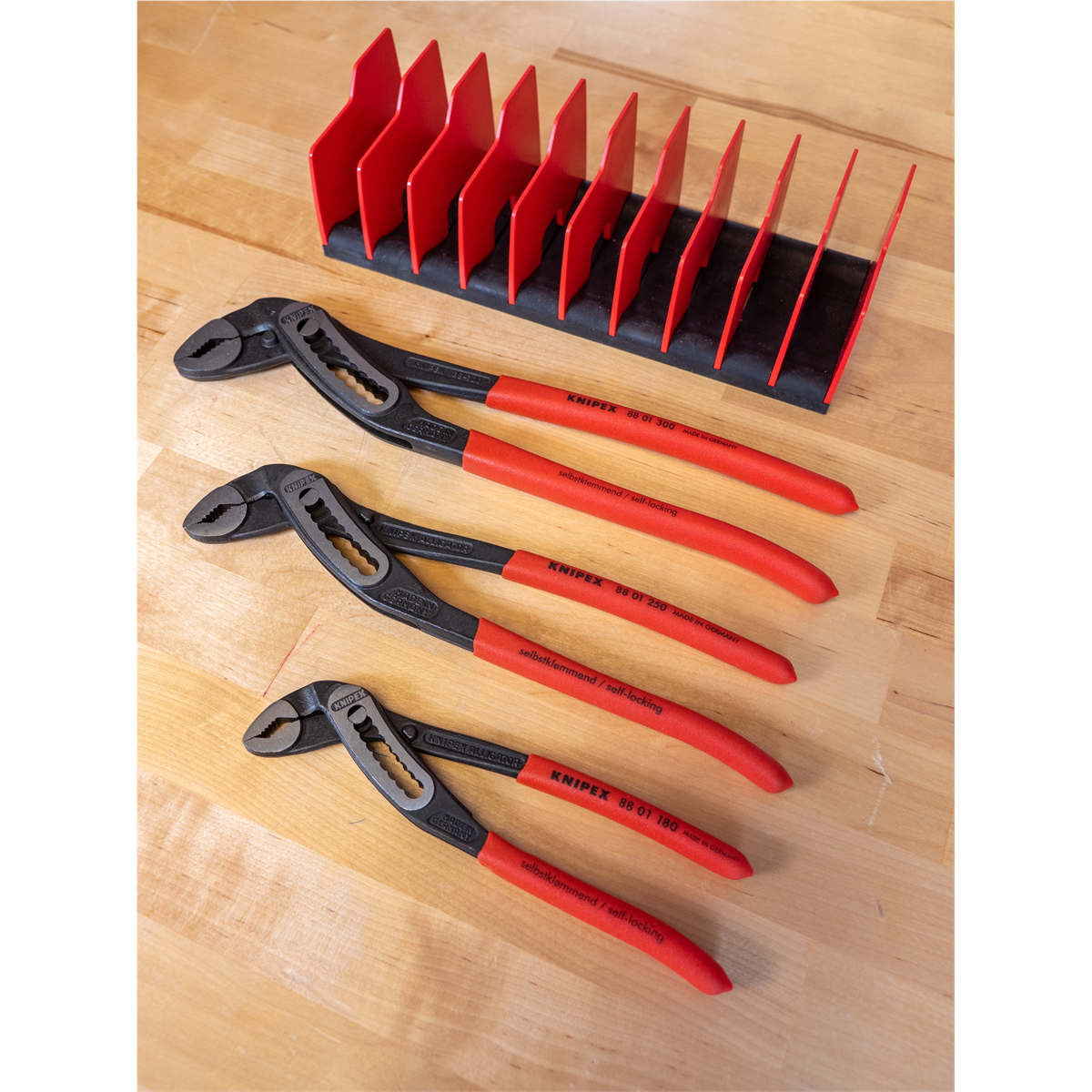 3 Piece Alligator Pliers Set - with FREE 10 Piece Tool Holder