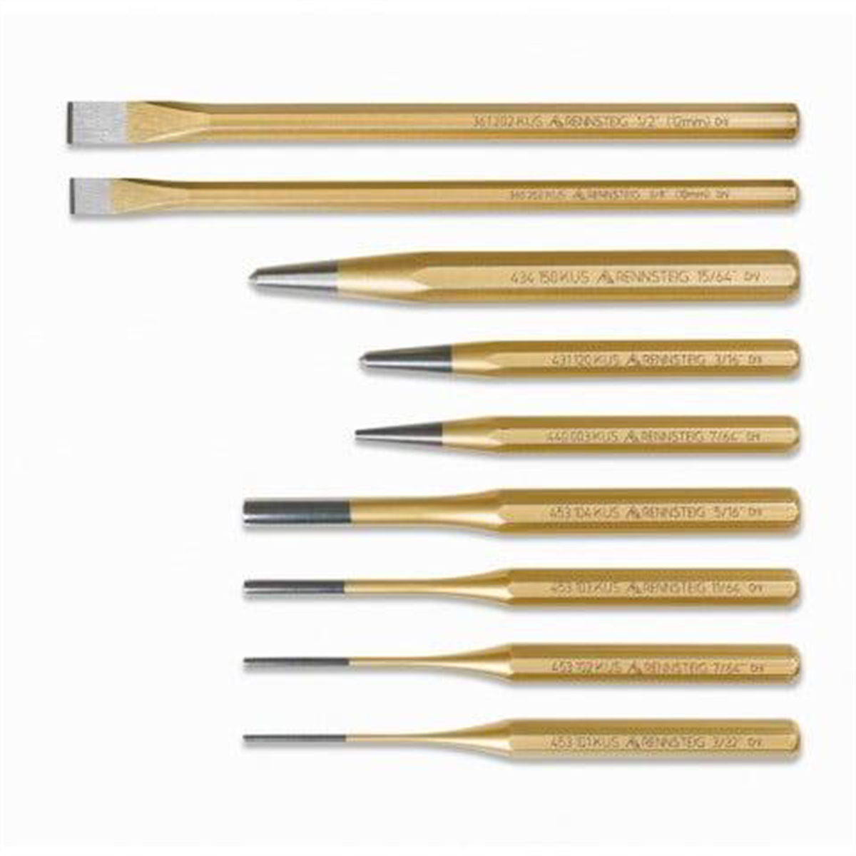 KNIPEX 9 Pc Punch and Chisel Set