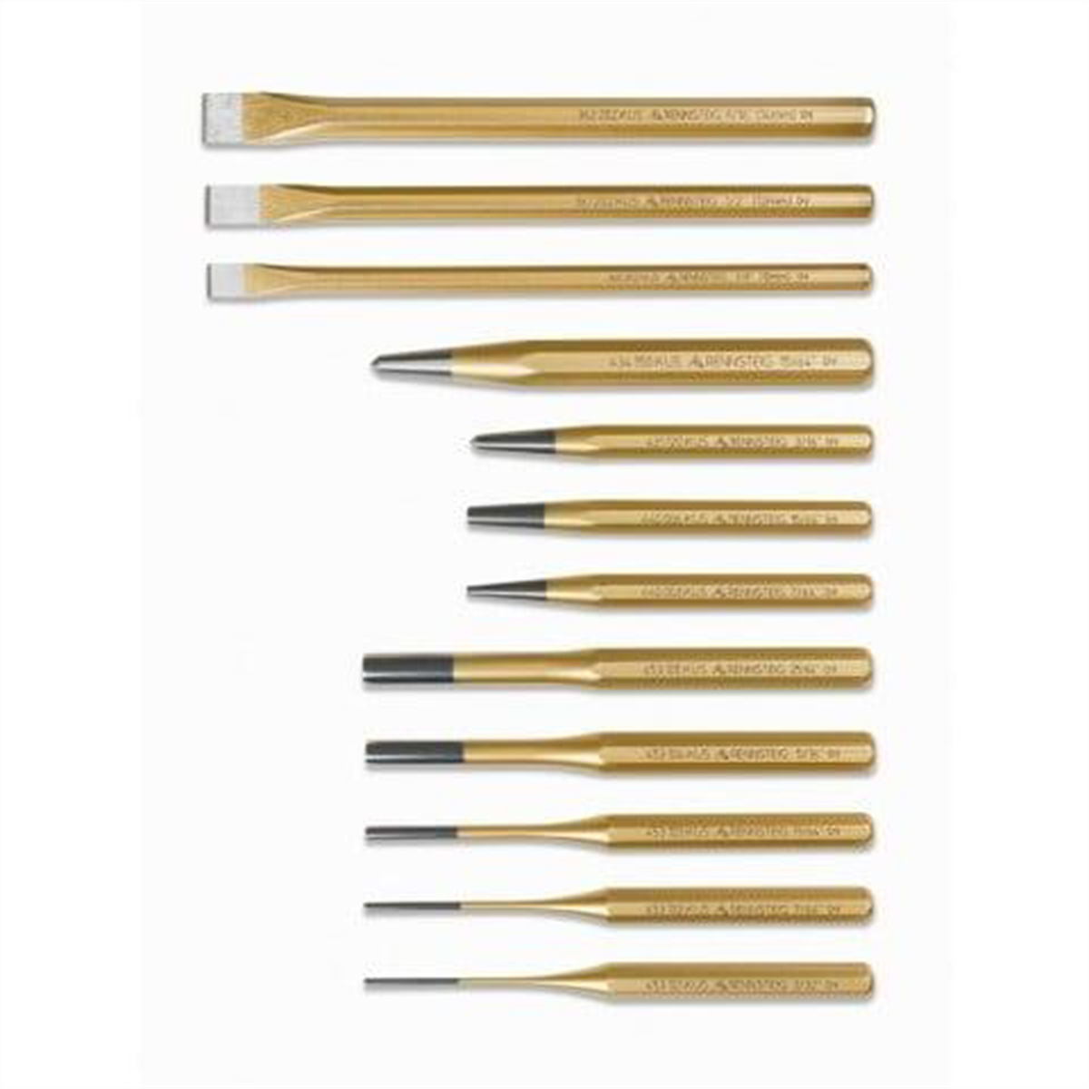 KNIPEX 12 Pc Punch and Chisel Set