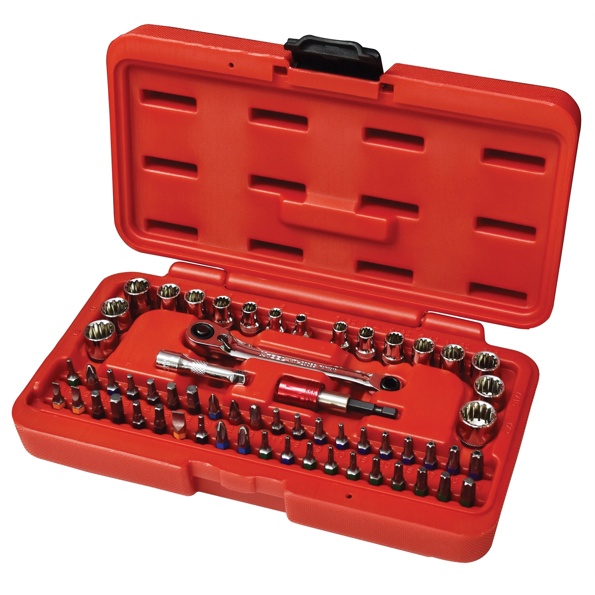 K Tool International SPLINE SOC SET 1/4" DR, 60 PC