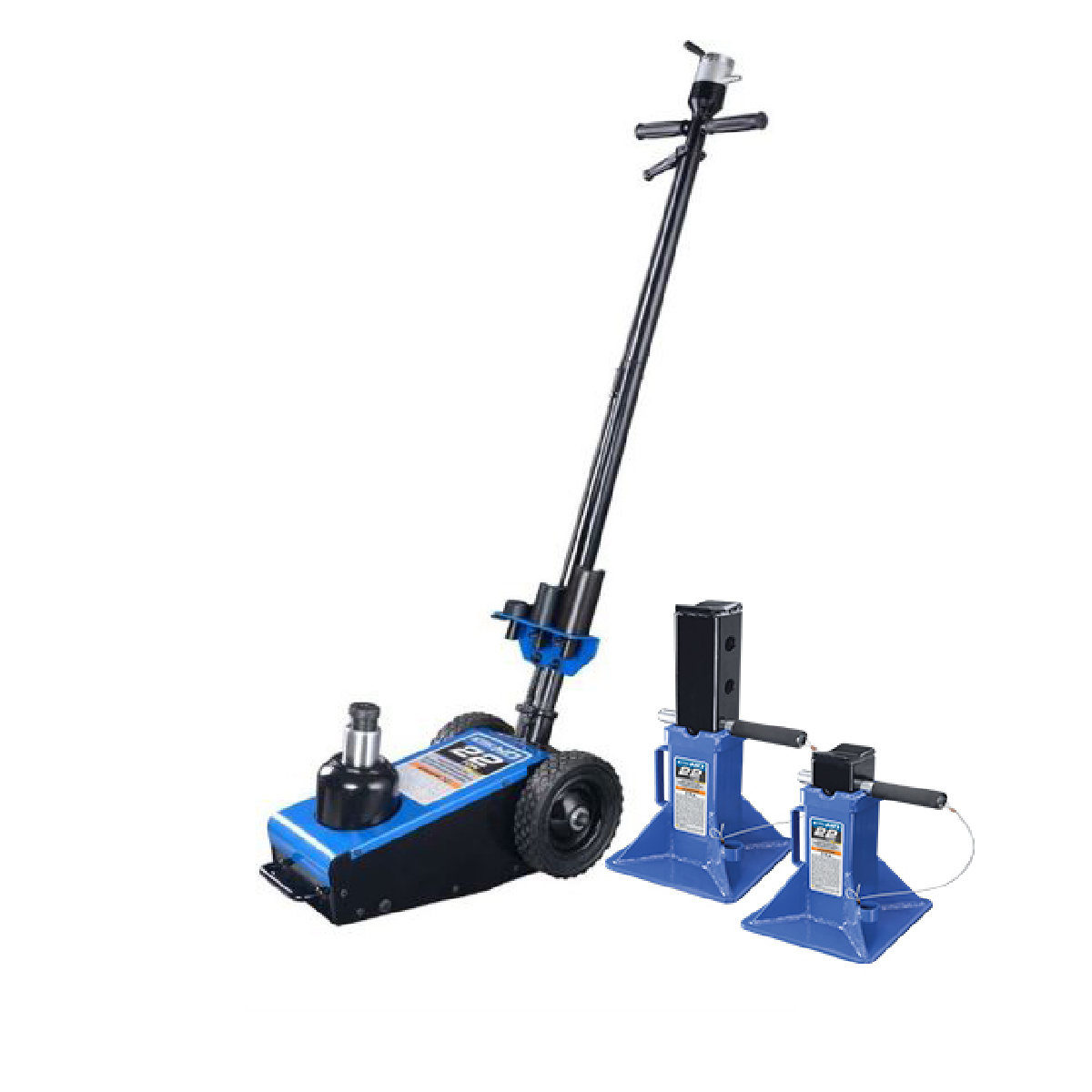 K Tool International 22 Ton Hydraulic Jack with 22 Ton HD Jack Stands