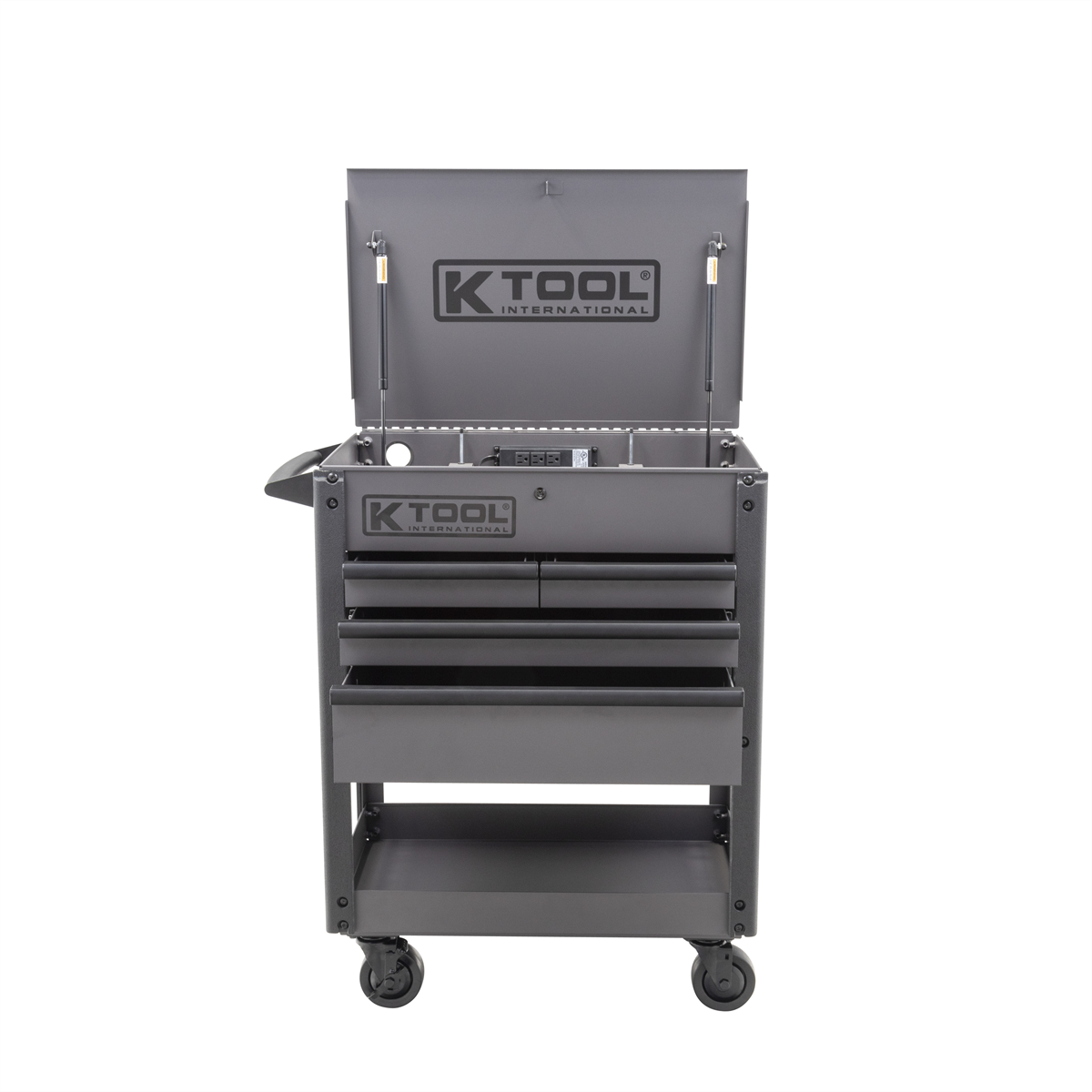 K Tool International 35&rdquo; 3 Drawer Service Cart Grey / Black