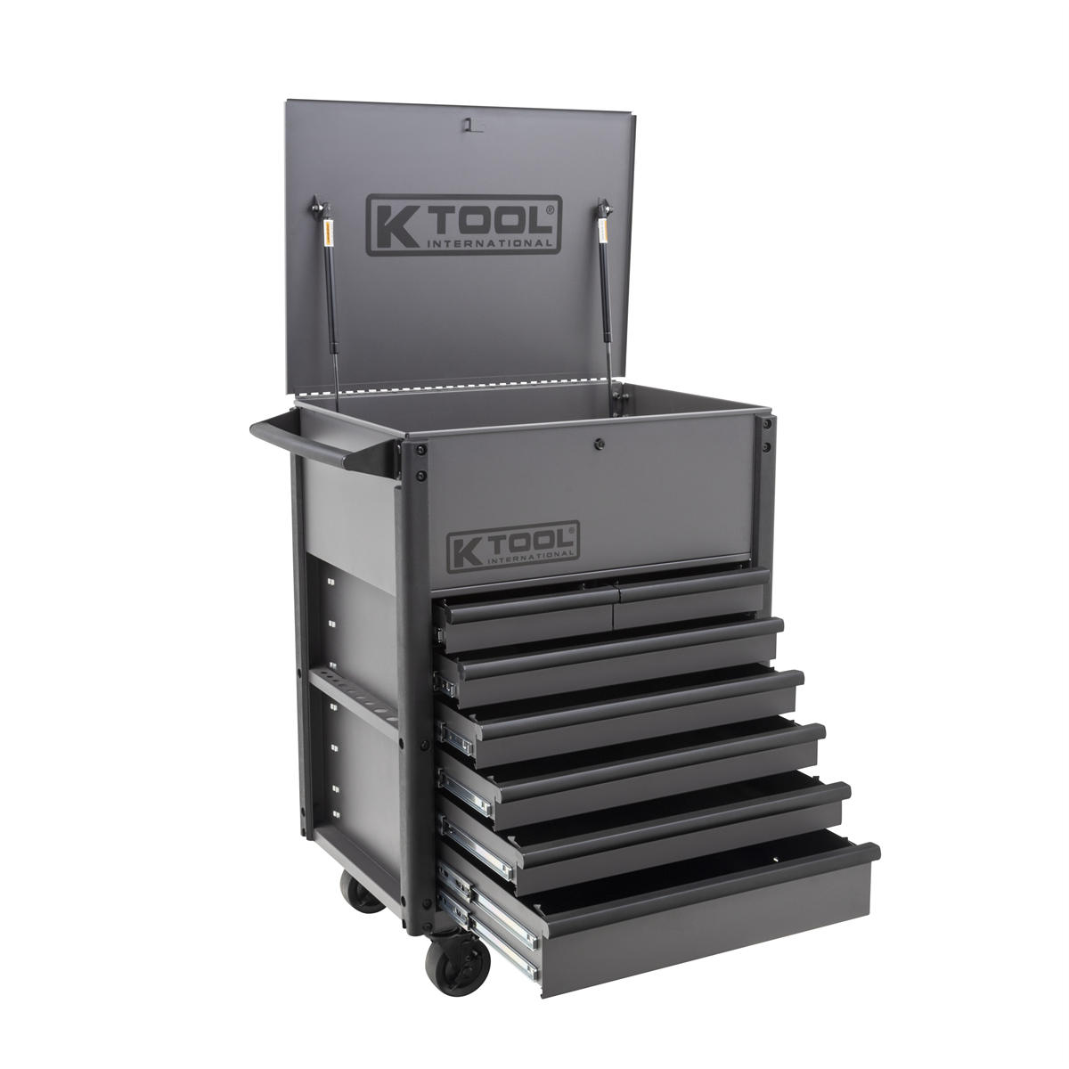K Tool International 6 Drawer Service Cart Grey / Black
