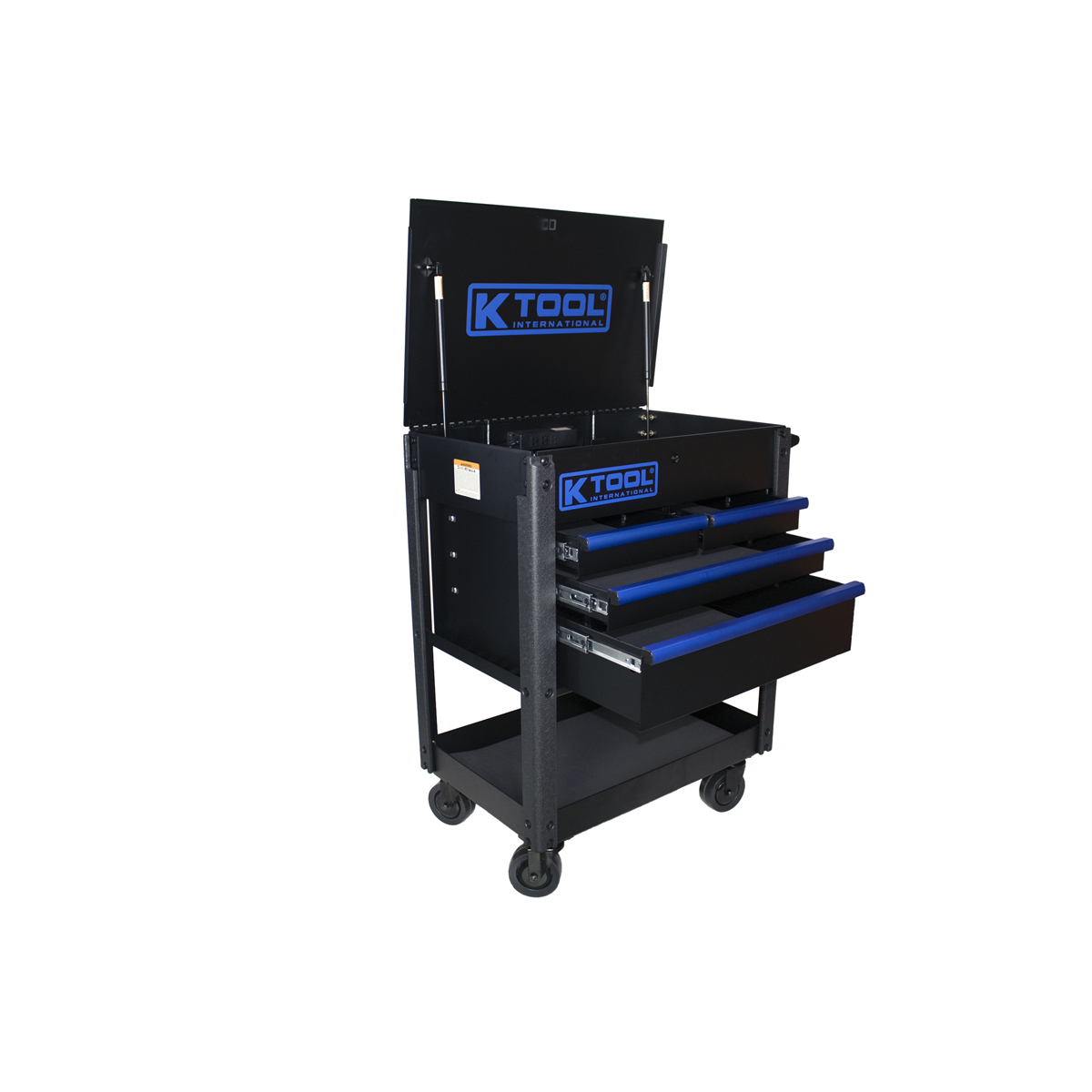 K Tool International 35&rdquo; 3 Drawer Service Cart Black / Blue