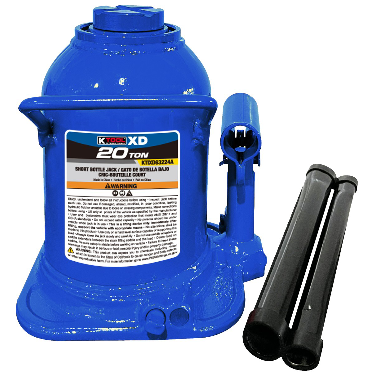 K Tool International Bottle Jack 20 Ton Short (Welded)