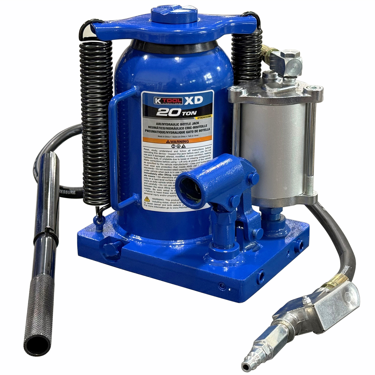 K Tool International Bottle Jack 20 Ton Air/hydraulic (welded)