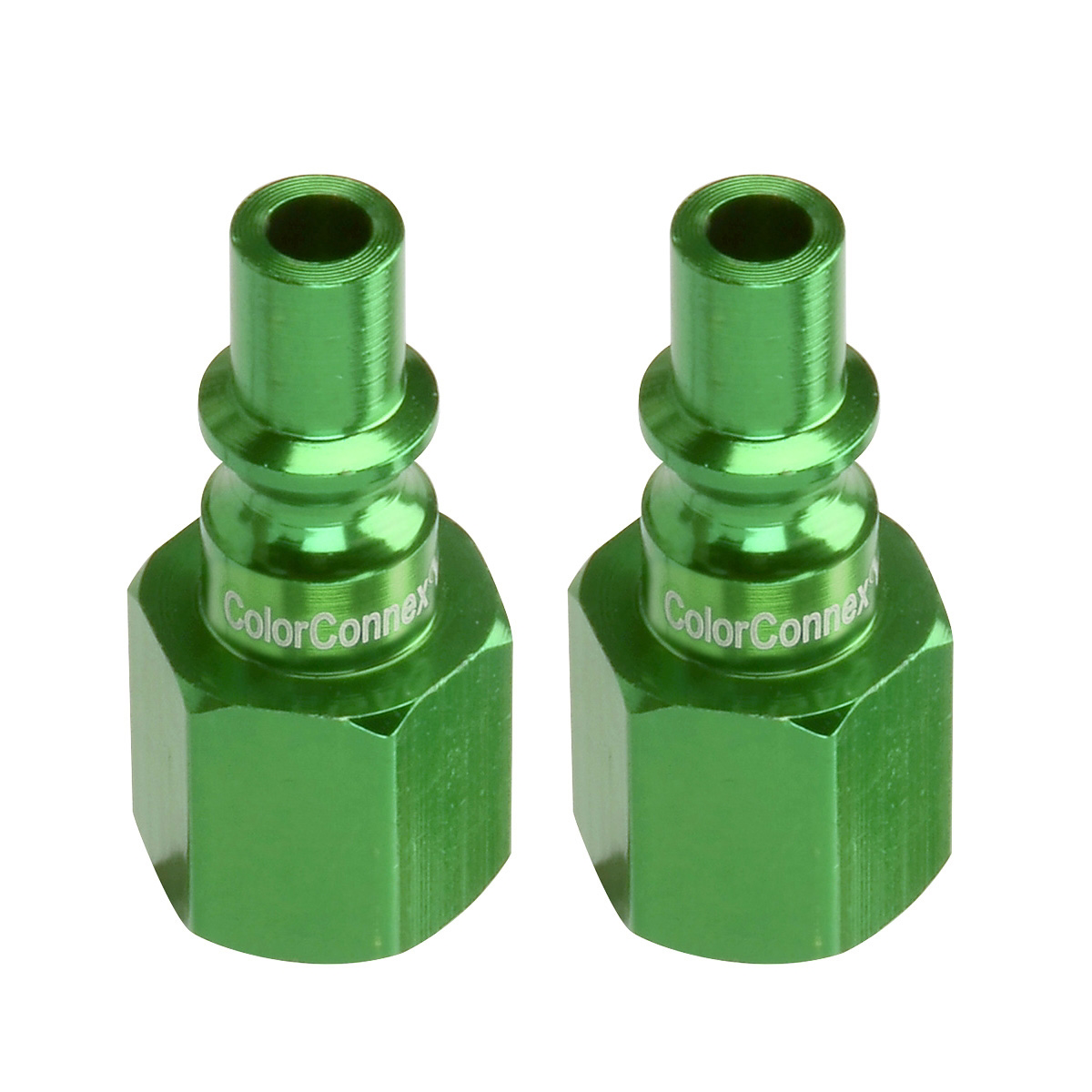 Legacy Manufacturing ColorConnex Plug, Type B, 1/4" Body, 1/4" FNPT, Green, 2-Pack