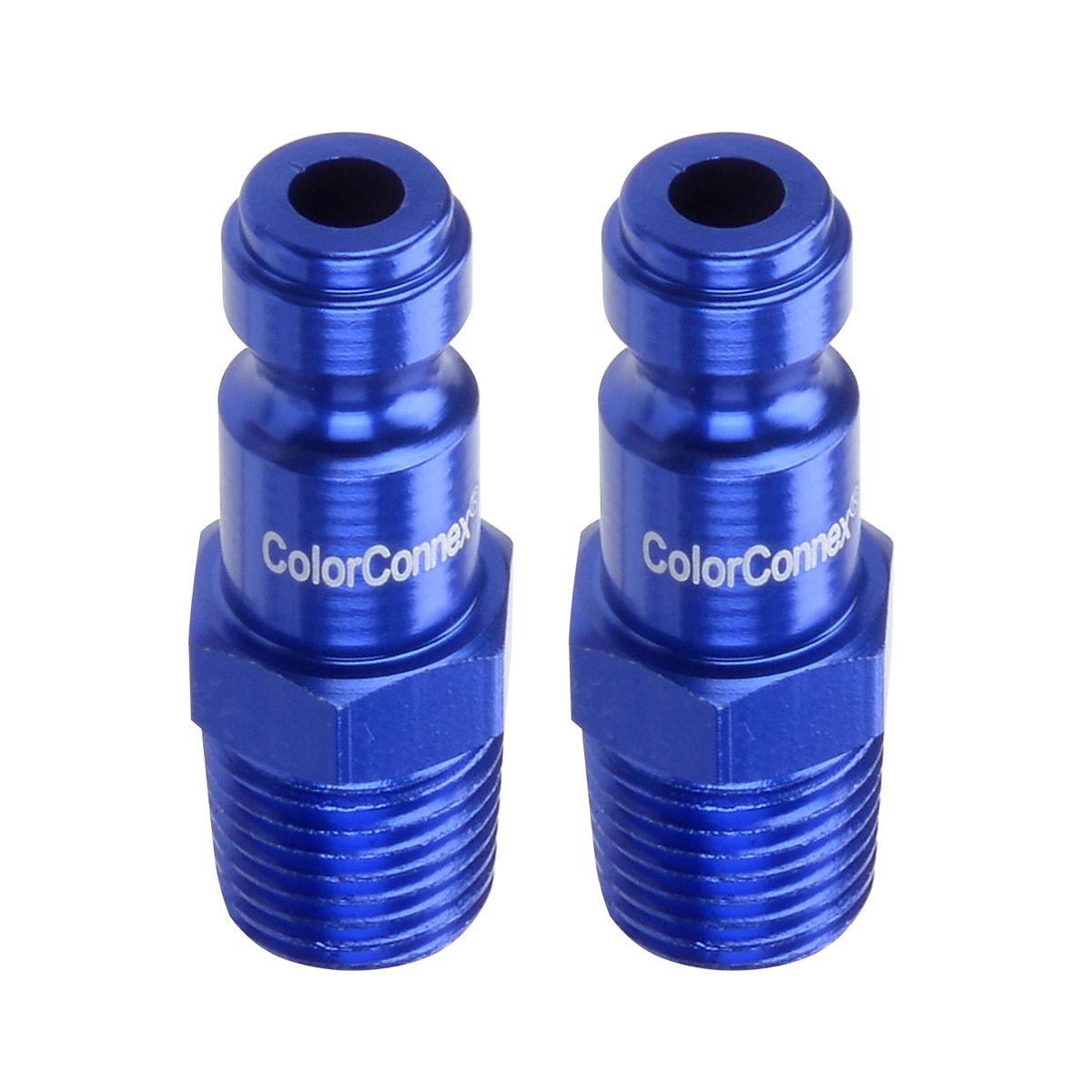 Legacy Manufacturing ColorConnex Plug, Type C, 1/4" Body, 1/4" MNPT, Blue, 2-Pack