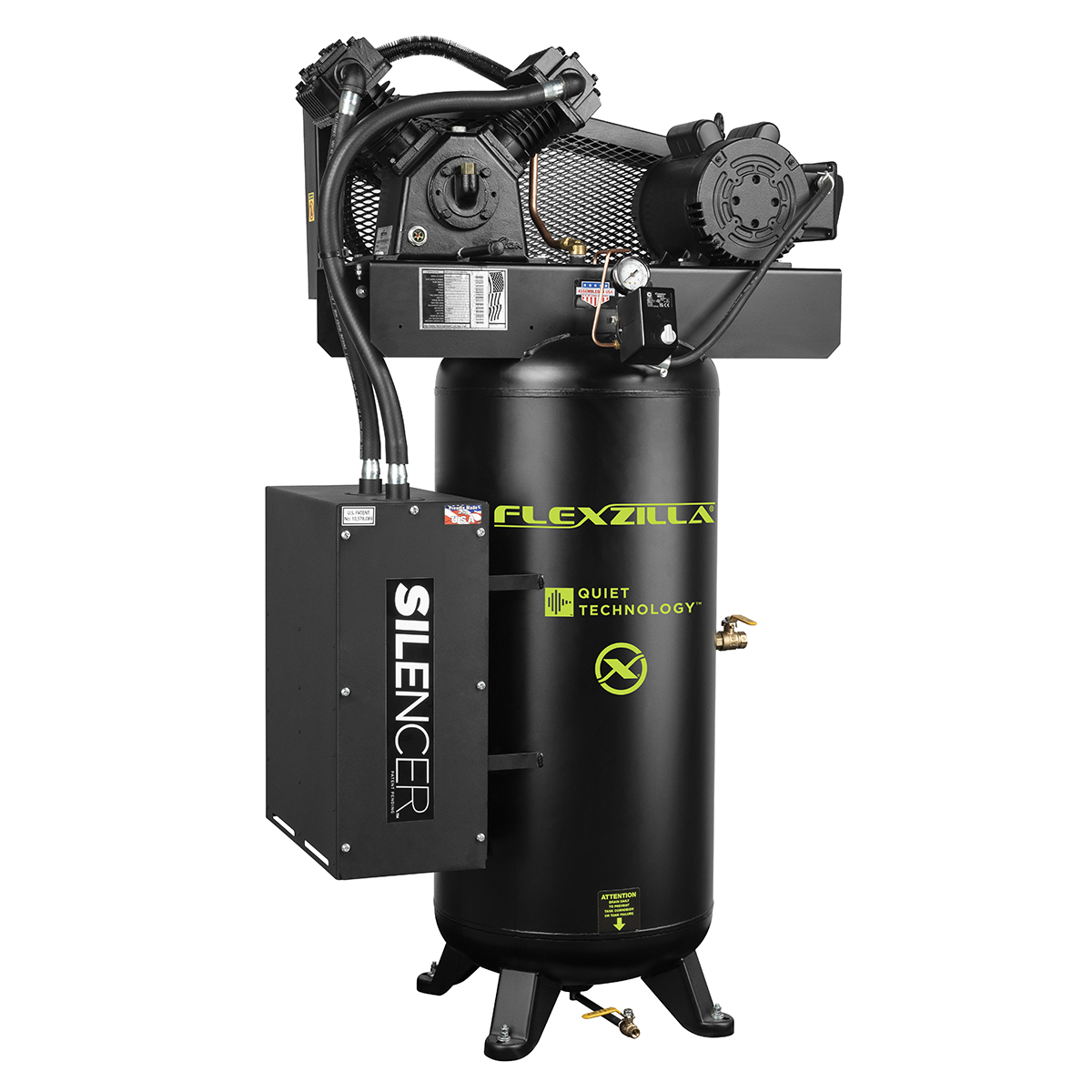 Legacy Manufacturing Flexzilla Air Compressor Stationary Splash 5HP 60gal 230V 1-Phase 2-Stage