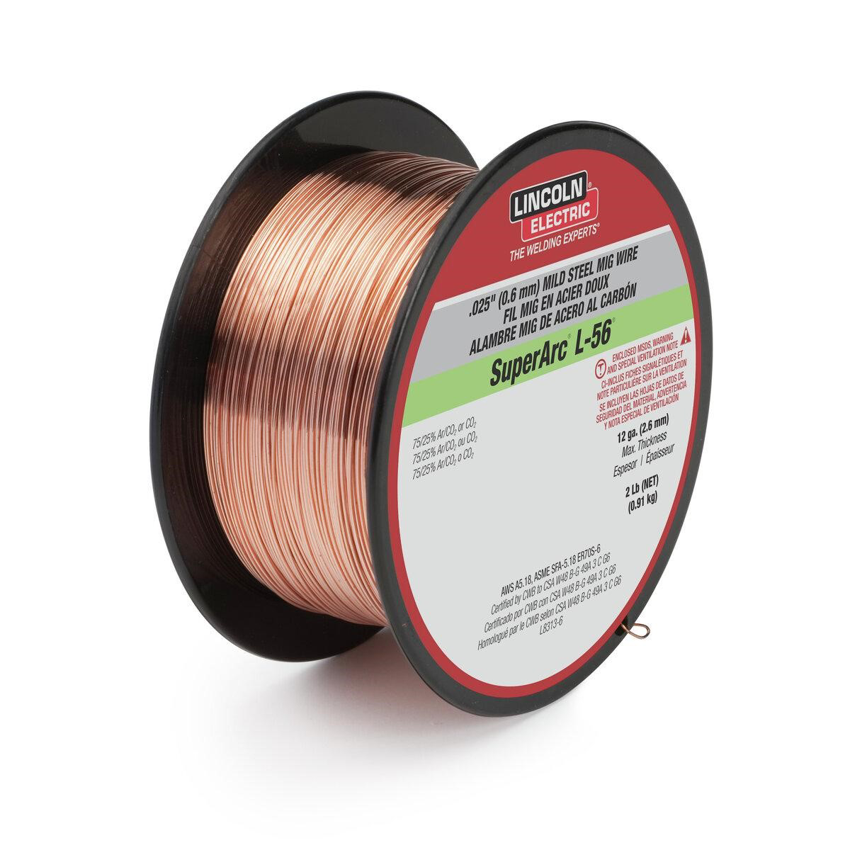 Lincoln Electric .035 in. SuperArc L-56 ER70S-6 MIG Welding Wire for Mild Steel (2 lb. Spool)