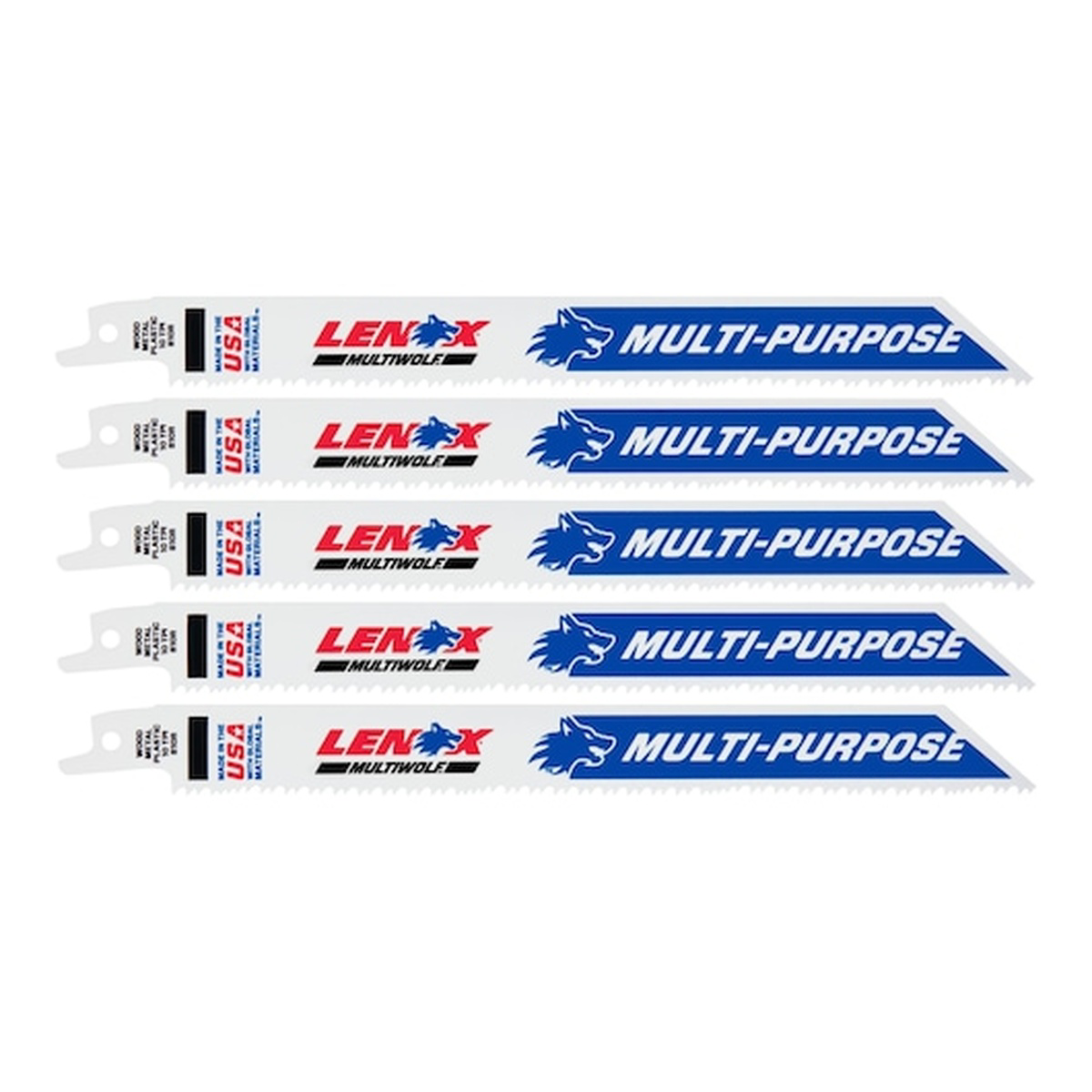 Lenox Tools 8 Inch 10 TPI Bi-Metal Reciprocating Saw Blades - 5 Pack