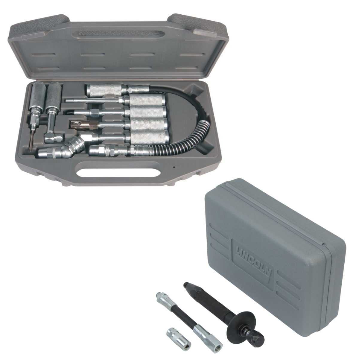 Lincoln Lubrication 58000 Lube Accessory Coupler Kit and 5805 Impact Fitting Cleaner Bundle for Grease Guns Heavy Duty Lubrication Maintenance Tool Set