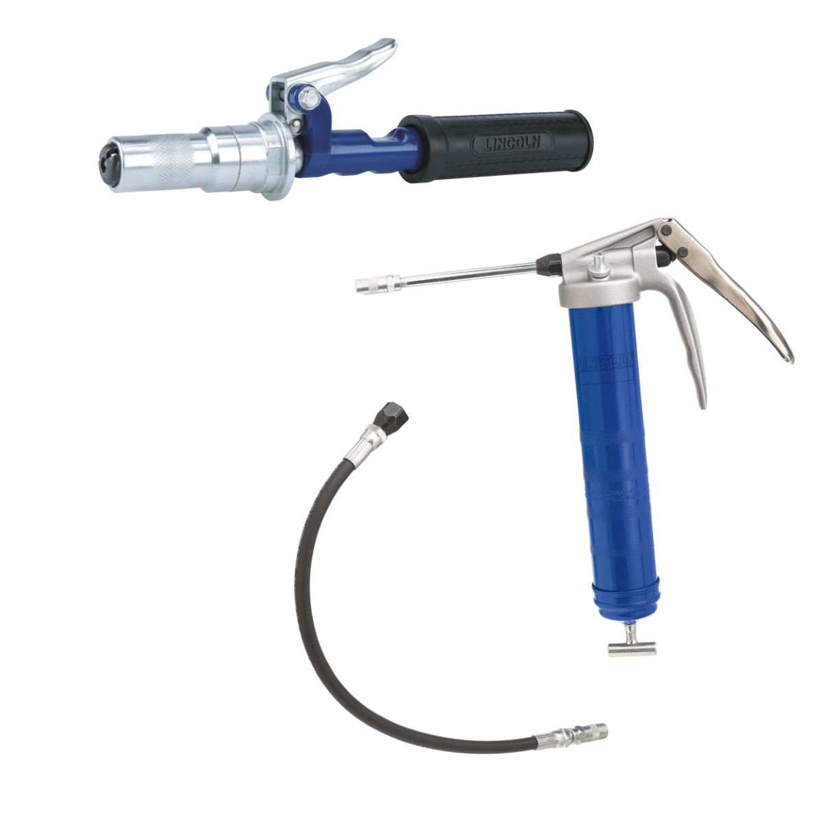 Lincoln Lubrication 1134 Heavy Duty Pistol Grip Grease Gun with 5900 PowerLock Grease Coupler Bundle - Professional Lubrication Tool Set for Automotive and Industrial Maintenance