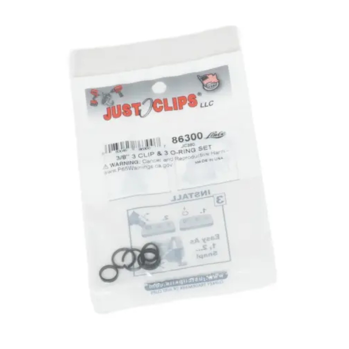 Lisle Jc380 3/8-inch 3 Clips & 3 O-rings Set