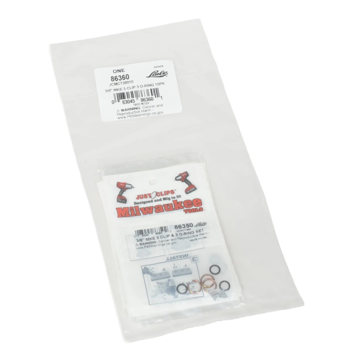 Lisle JCMCT38010 3/8-inch MKE 3 Clip 3 O-Ring 10pk