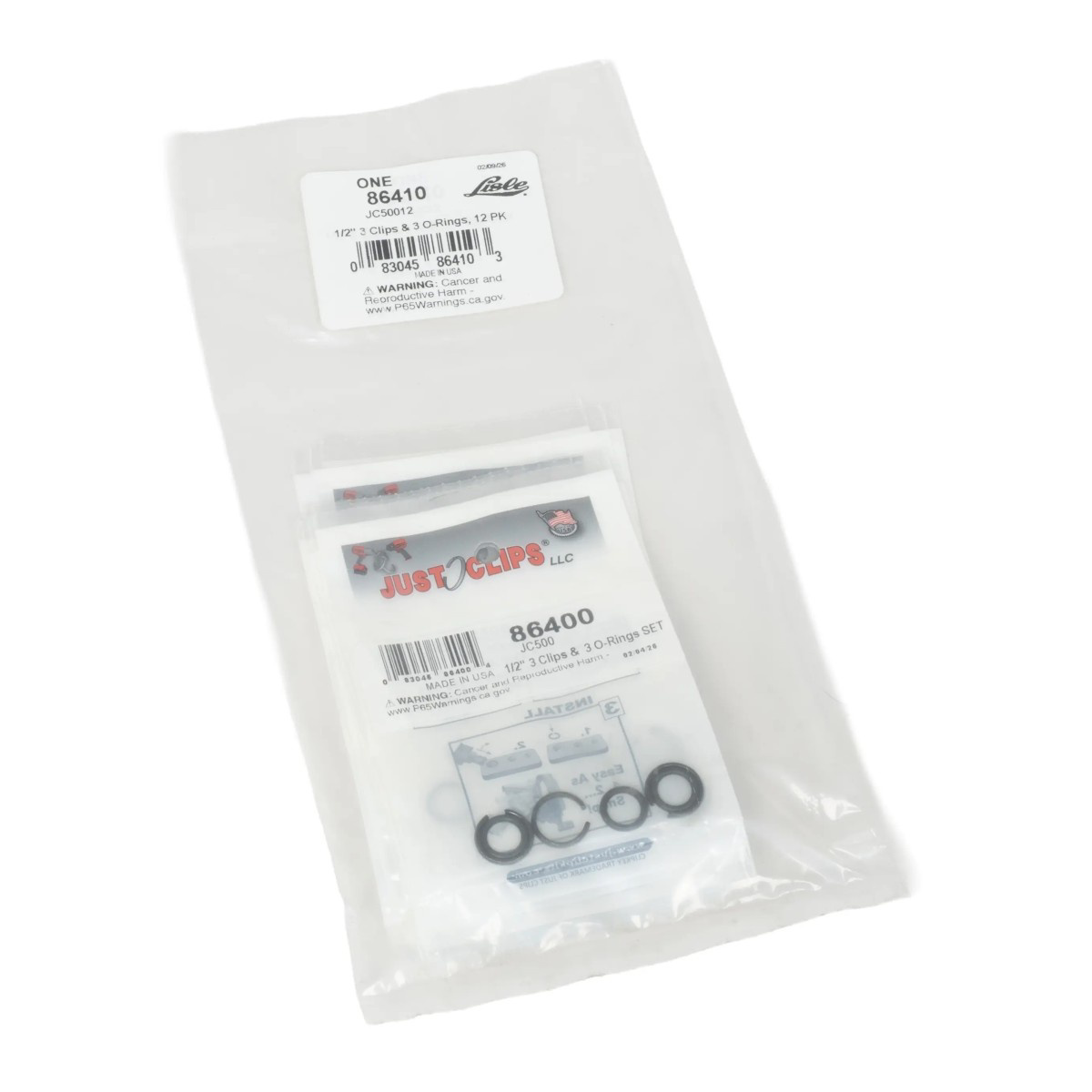 Lisle JC50012 1/2-inch 3 Clips & 3 O-Rings, 12 pk